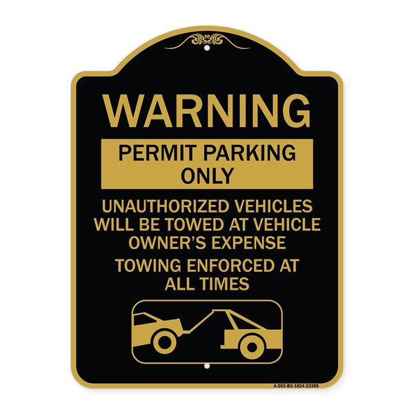 Permit Parking Only Unauthorized Vehicles Will Be Towed at Vehicle Owners Expense To, BG-1824-23309